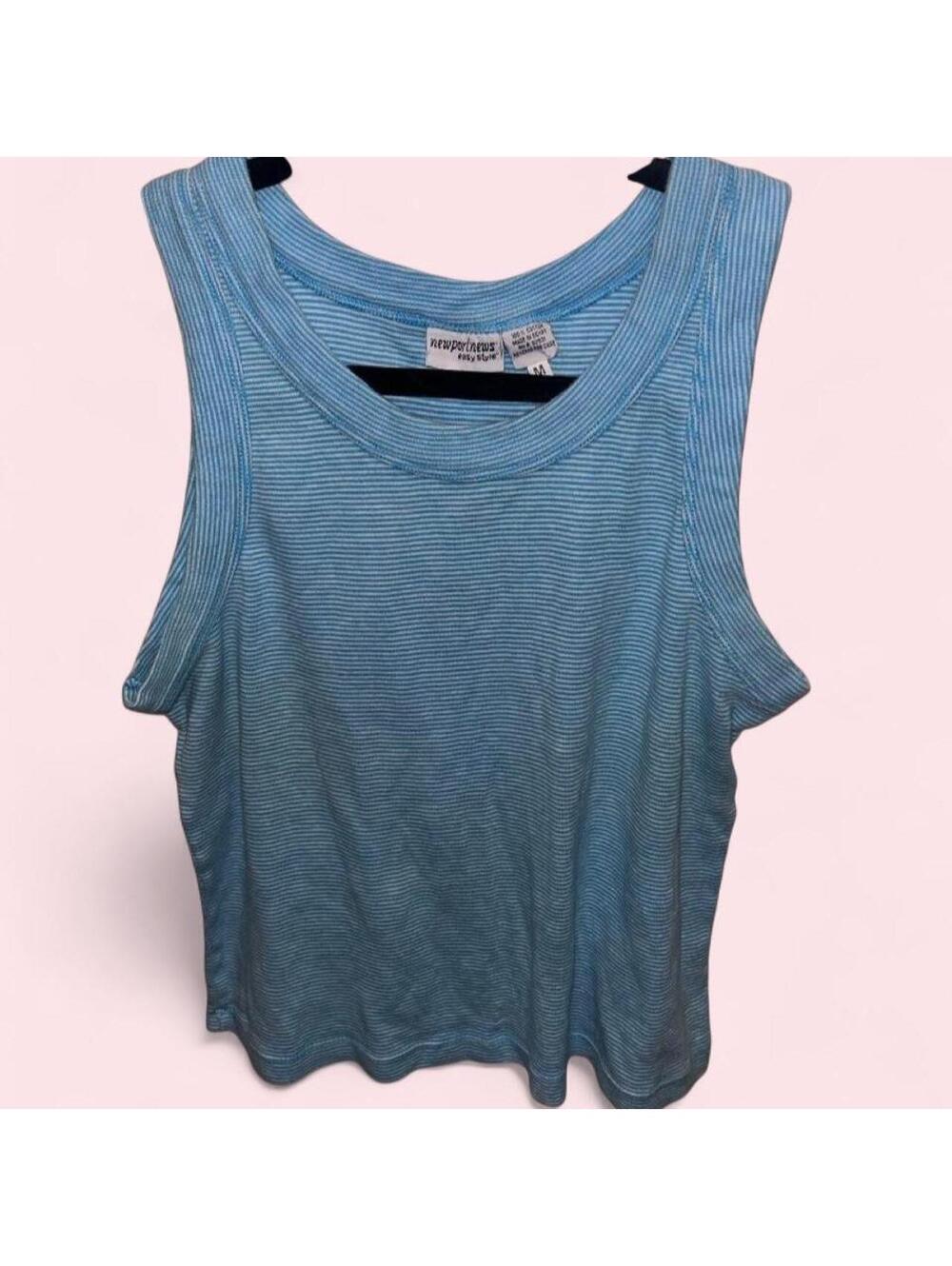 Vintage 90’s Newport News blue and white striped cotton tank top in a M